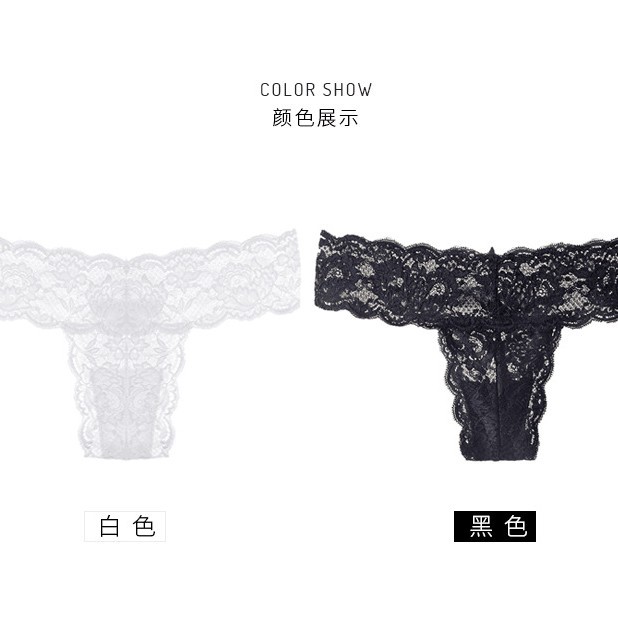 Ropa interior sexy europea y americana de encaje sexy ropa interior de cintura baja transparente ultrafino de las mujeres Tanga T pantalones Calzoncillos K-21