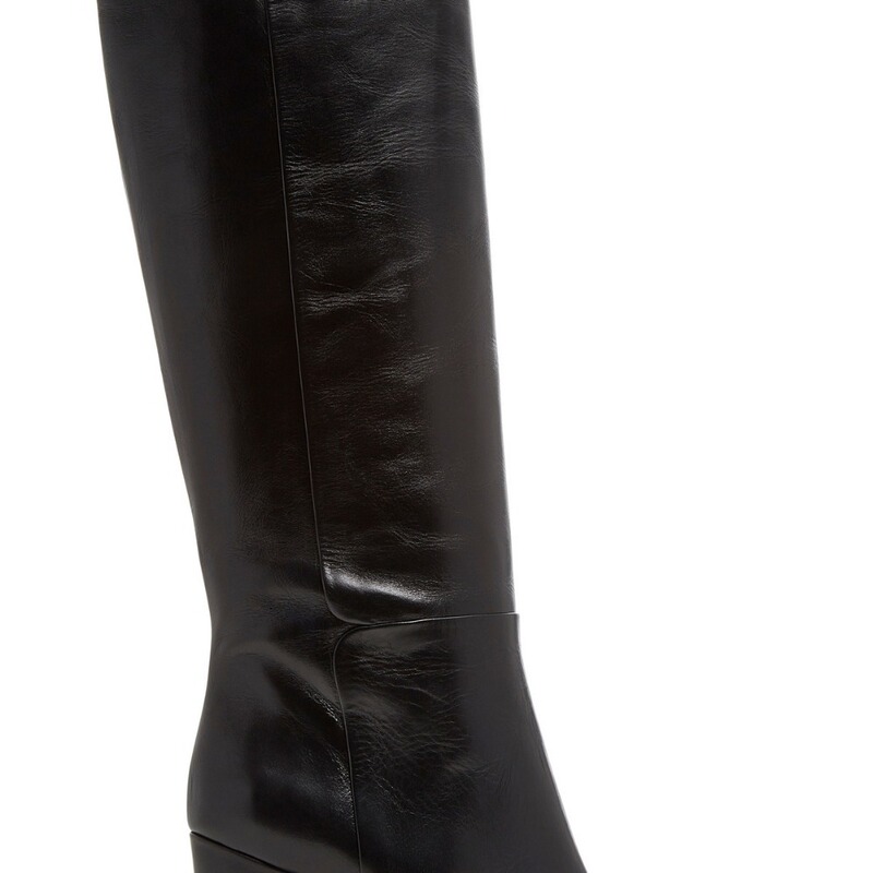 European and American ladies black brown round head thick high heel knee boots foreign trade women's shoes manufacturers ebay Amazon