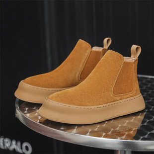 Martin Boots Men's Autumn British Style Boots High-top Leather Shoes Casual Ankle Boots Mid-top Retro Rhubarb Boots 1203-J