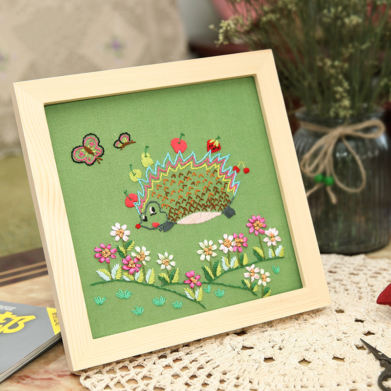 Bordado DIY paquete de materiales hechos a mano búho europeo bordado tridimensional inglés decoración de la sala de estar dibujos animados dibujos animados pequeños animales