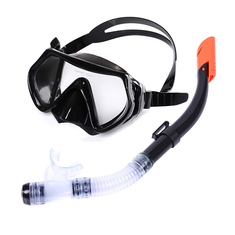 Adult Integrated Large Field of View Mask Diving Goggles suit Snorkeling Sanbao Waterproof Semi-dry Snorkeling Tube Glasses Equipment
