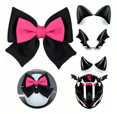 Motosiklet dəbilqələri, Bow Tie Electric Vehicle - black-rose-red-bow-4-piece-set