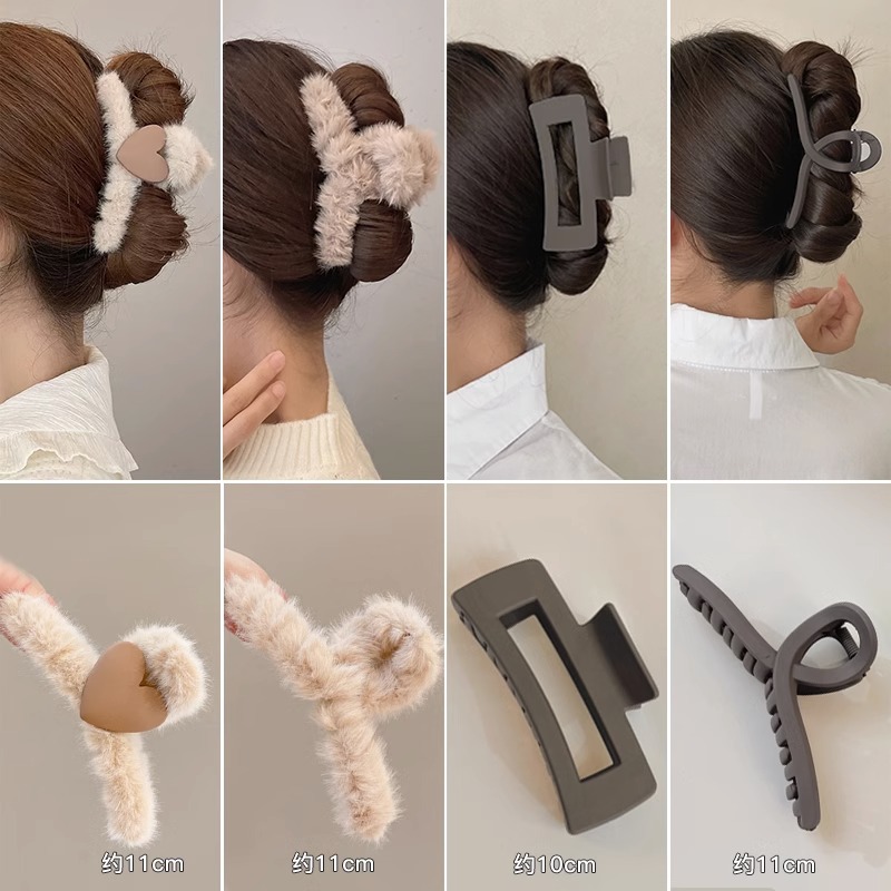 Horquilla de acrílico de las mujeres cuchara trasera updo clip de pelo grande celebridad de Internet elegante tiburón clip tocado simple horquilla