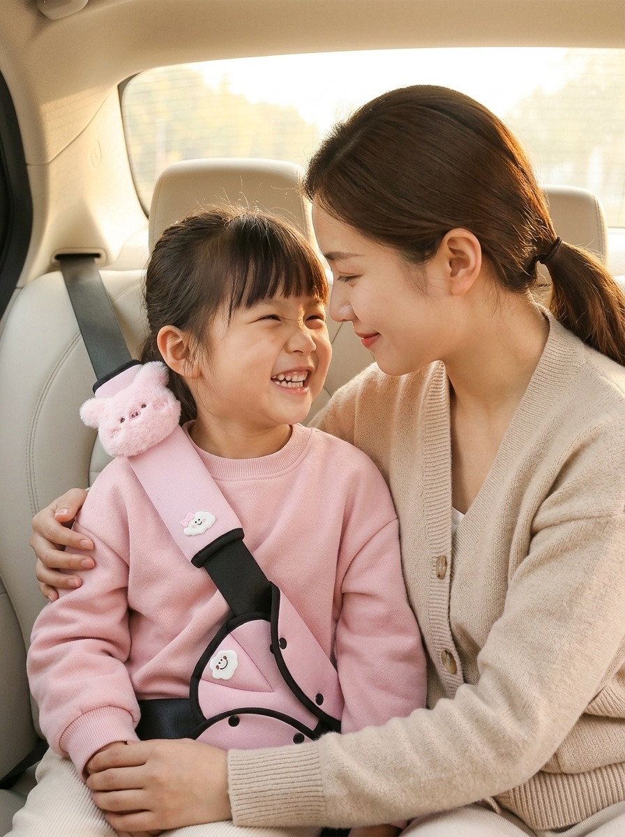 Car Seatbelt Shoulder Pad, Children's Anti-Neck Strangulation Protective Cover, Cartoon Car Seatbelt Belly Protector, Cross-Border Hot Item