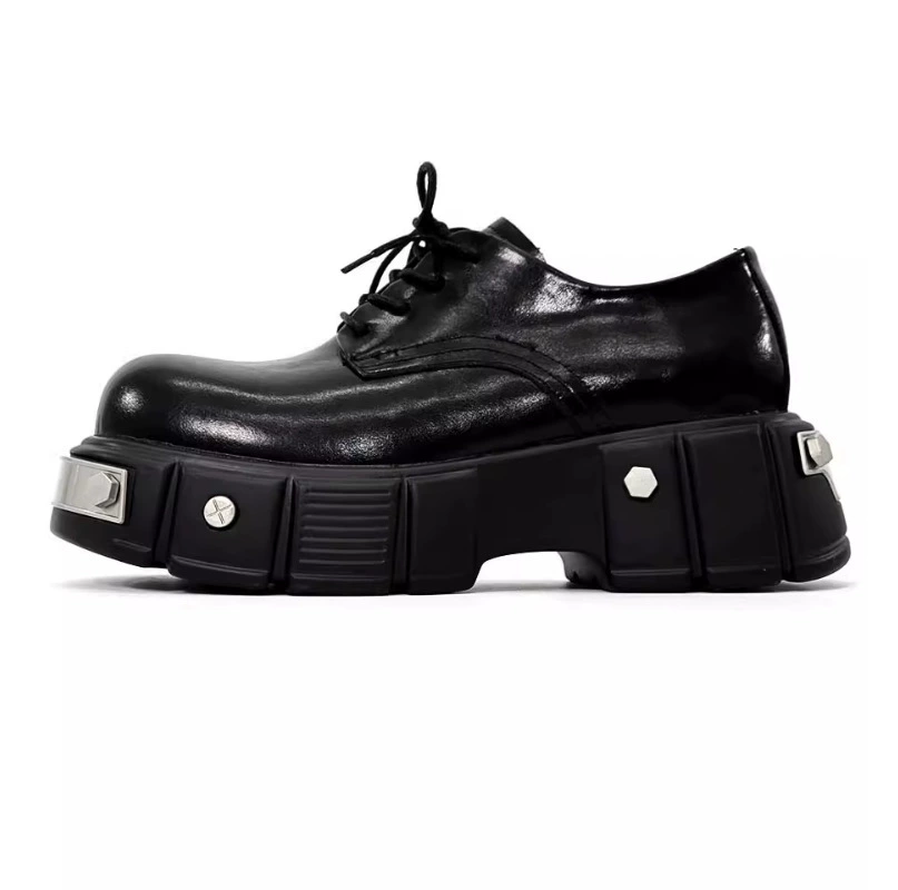 Крафт металлическая заклепка тяжелая обувь мода 2024 новые весна и осень ins европейские и американские железные элементы туфли