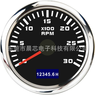 Universal Motorcycle and Yacht 52mm Engine Motor Speedometer with Colorful Backlight Tachometer for Vehicle and Boat Modification (Other vehicle instruments) - cx6223-black-plate-silver-cover-3k
