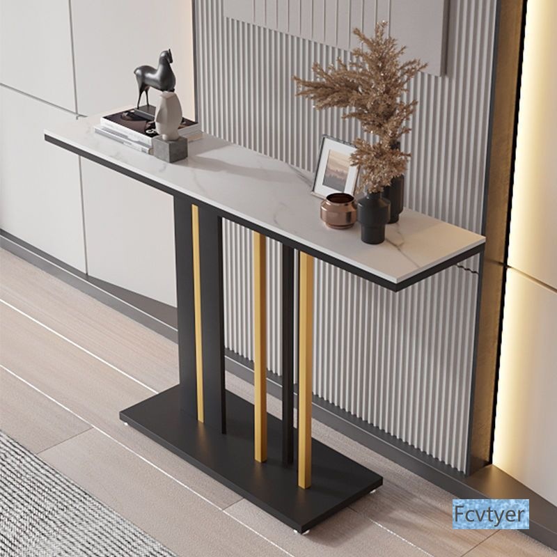 Hallway Living Room Entrance Table Against the Wall, Long Bench, Entryway New Model Foyer Console Table with Rock Slab