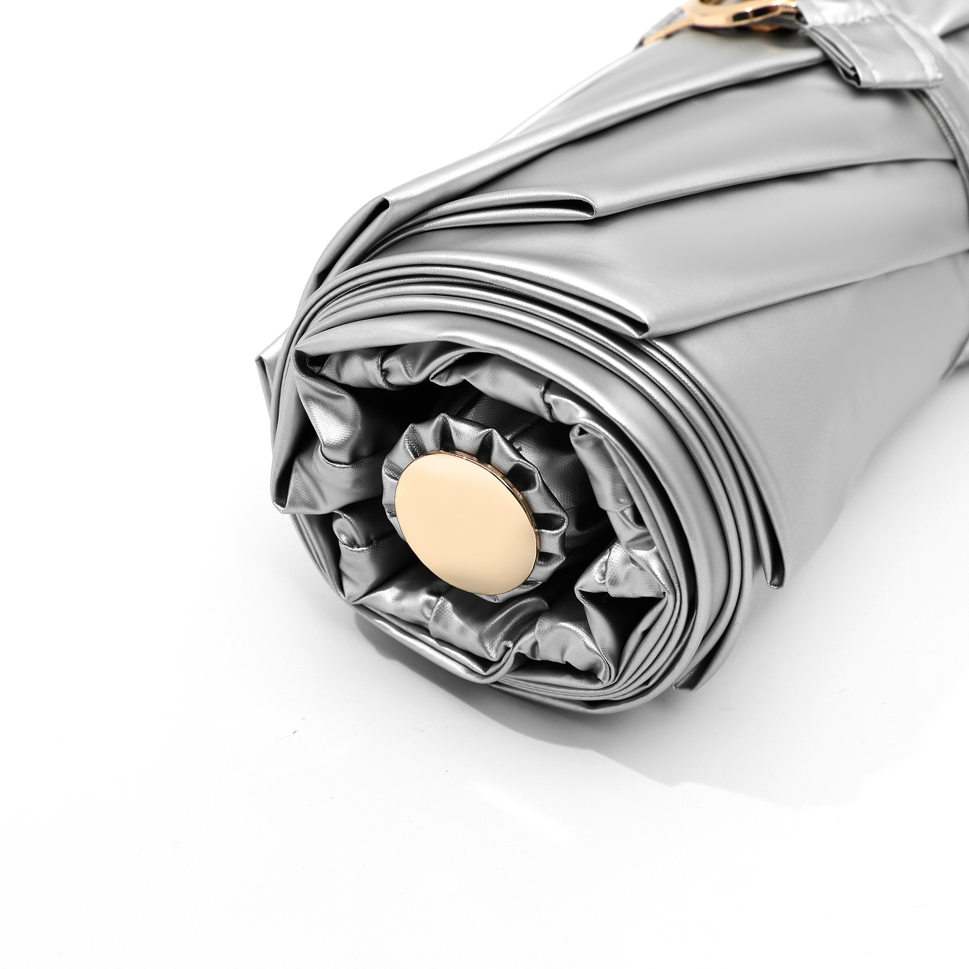 Sombrilla triple plegable de doble capa de plata de titanio, protección solar fuerte, protección UV, sombrilla plegable de doble uso para lluvia y sol, sombrilla de alto valor