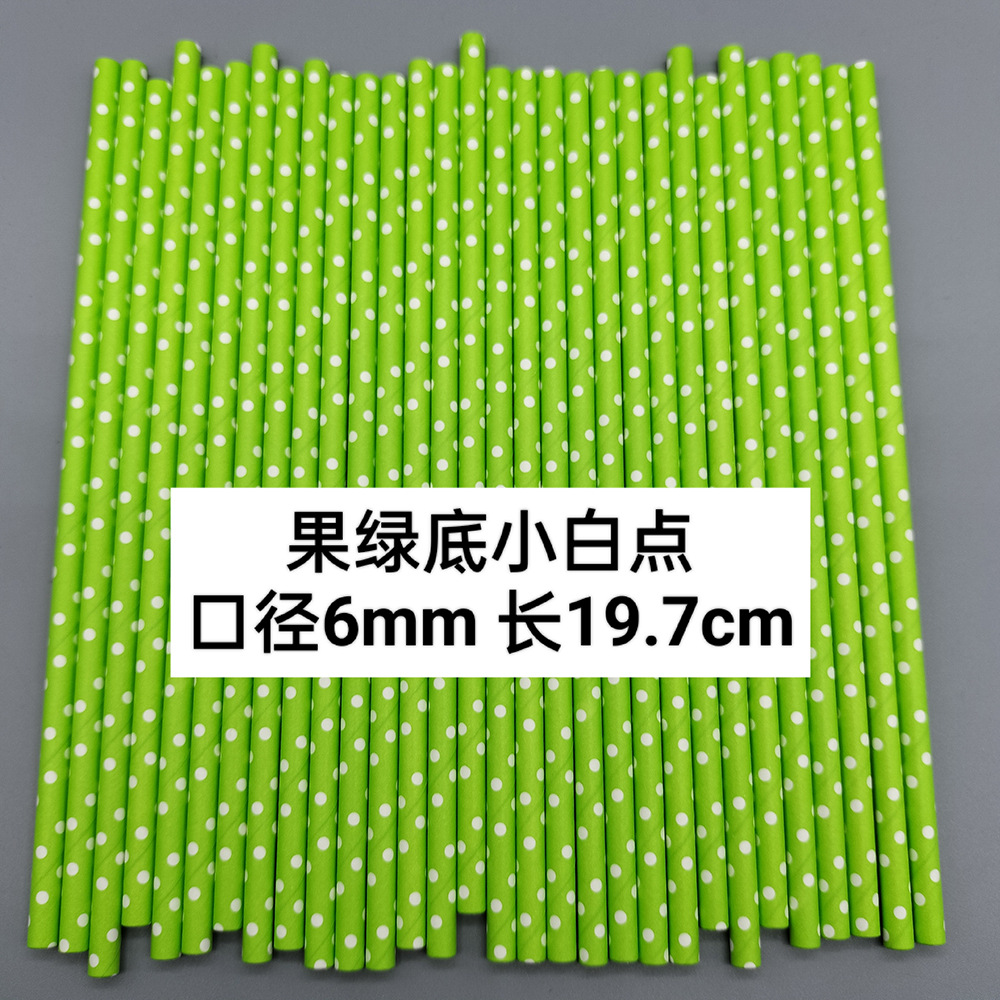 Papel verde paja desechable degradable paja de calidad alimentaria postre pastel decoración del partido paja hecha a mano