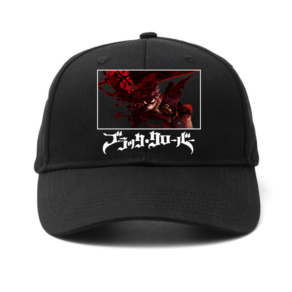 Comercio exterior venta caliente trébol negro Black Clover gorra de béisbol al aire libre sombrero para el sol pareja sombrero de lengua de pato
