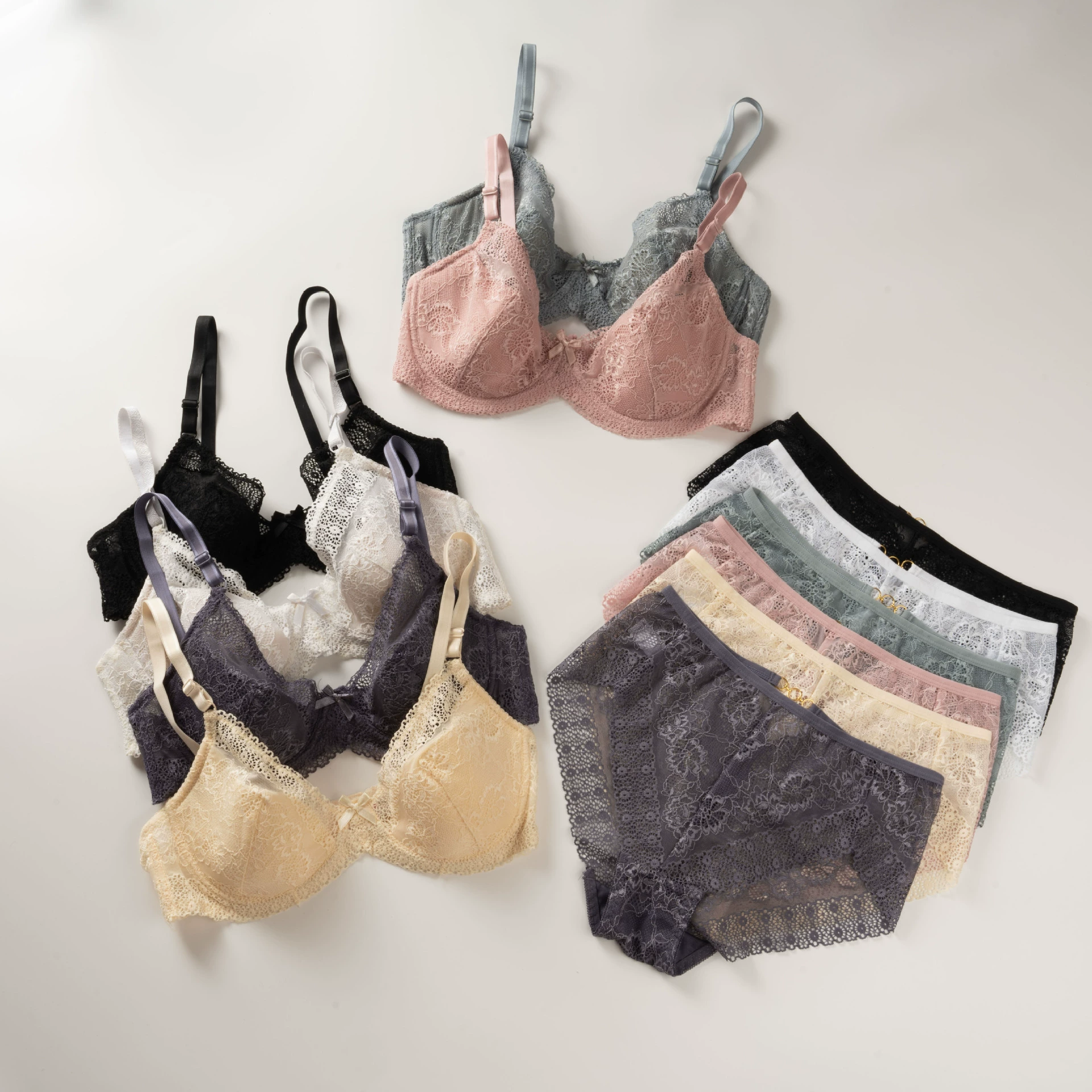 Европейский и американский сексуальный тонкий дышащий кружевной комплект нижнего белья для женщин с эффектом пуш-ап и боковой поддержкой груди, комплект с бюстгальтером 3/4 чашки