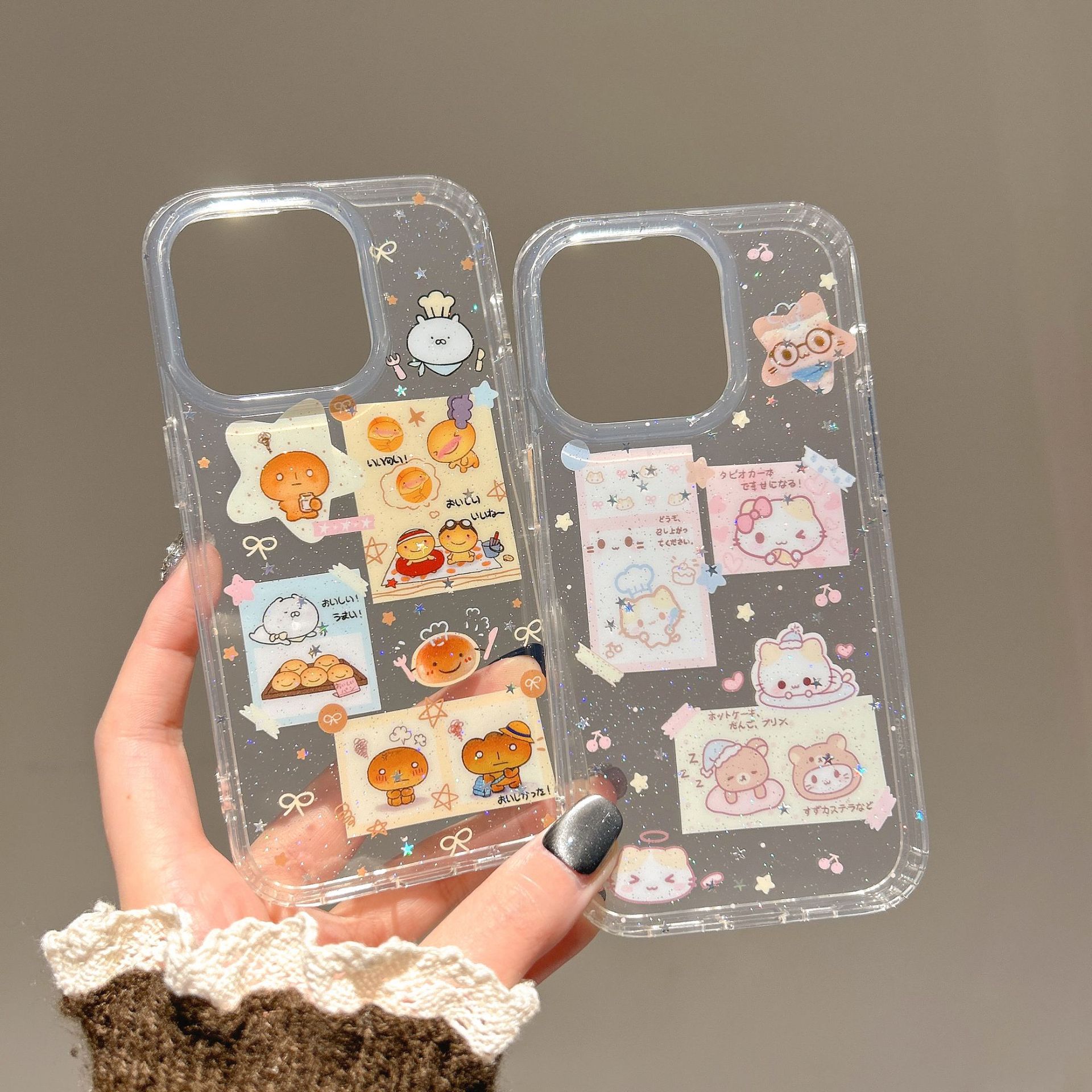Girl ins semi-transparente kt oso para iPhone16ProMax nuevo 15 funda para teléfono móvil Apple 14/15 dibujos animados