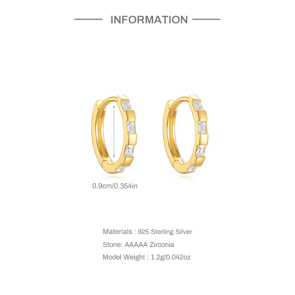 5g Weight 925 Sterling Silver Ear Needle Material Zircon Inlay Material Earrings Classification 1 Pair Quantity Holiday, Travel, Daily Occasion 925 Sterling Silver Material Geometric Pattern Women's Gender Plating Design Simple Style Style 1 Pair 925 Sterling Silver Zircon Geometric Earrings 4