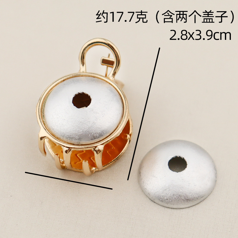 非遗宋锦发夹双面带盖布艺镶嵌底胚抓夹DIY 饰品金属配件现货批发|undefined