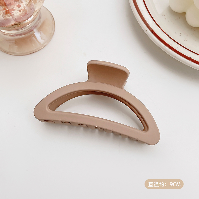 韩式大号鲨鱼夹夏季新款女发饰奶咖色后脑勺发卡抓夹批发|undefined