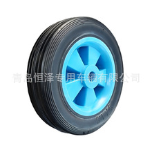 5寸5x1.5橡胶实心轮铁轮毂防扎静音脚轮空压机工具车胶粉轮子