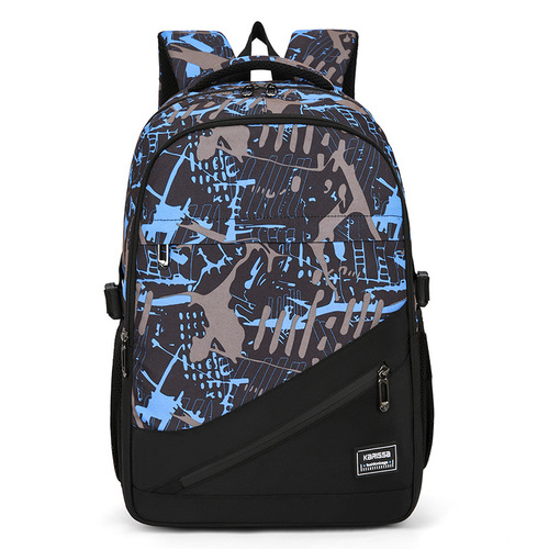 Leisure backpack for primary and secondary school students, lightweight, breathable, waterproof, large capacity, unisex commuting double shoulder bag for travel, wholesale