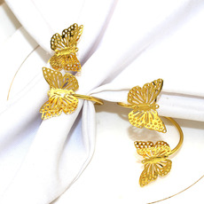 新款西餐厅金色银色蝴蝶餐巾扣开口餐巾环金属餐巾圈创意厂家批发