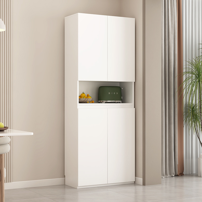 Sideboard Integrated Wall-Mounted Modern Simple Solid Wood Wholesale White Thin Cabinet Small Apartment Kitchen Storage Cabinet L&