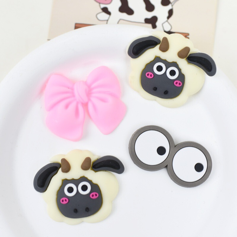 Lamb Series Plastic Drop Soft Rubber Three-dimensional Sticker DIY Mobile Phone Sticker Cup Pot Sticker Shoelace Buckle Cave Shoe Buckle