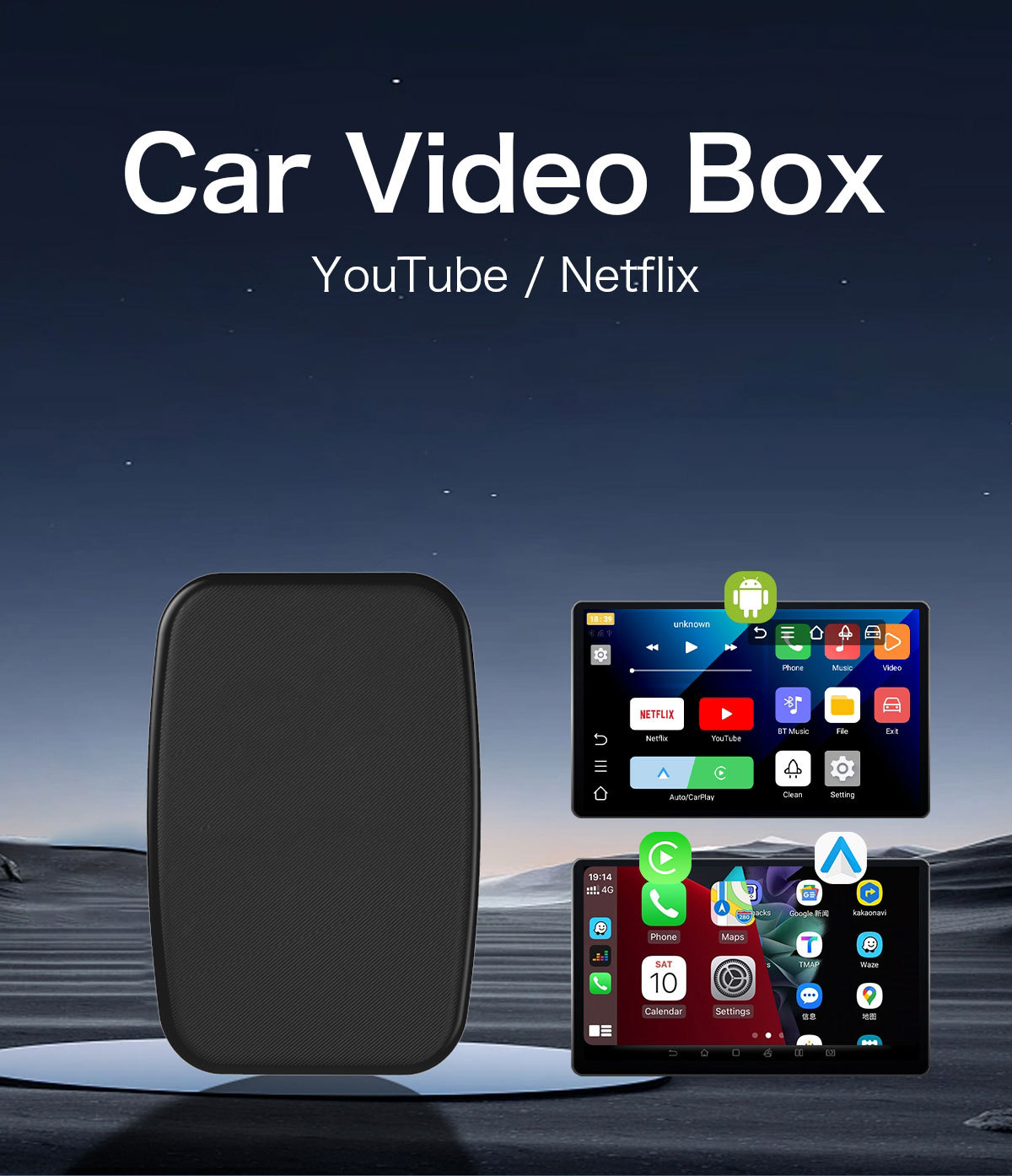 Cross-Border Wired-To-Wireless Carplay Box, Android Car-Machine Connectivity, Portable In-Car Connectivity Box