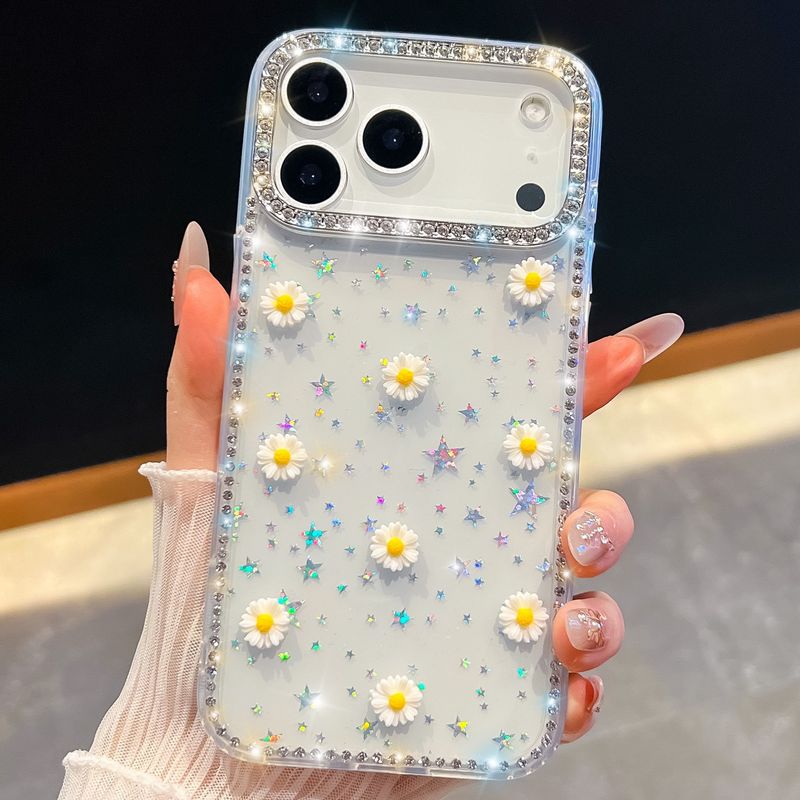 奢华闪钻小邹菊适用iPhone17Promax苹果16闪粉15全包14手机壳跨境|undefined