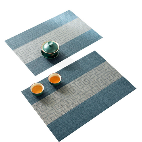 New Chinese style tea mat Zen PVC tea mat table flag tablecloth woven Chinese style tea tray mat coffee table mat tablecloth wholesale