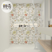 奶油风卫生间瓷砖柔光法式植物花砖浴室地砖厕所厨房墙砖400×800