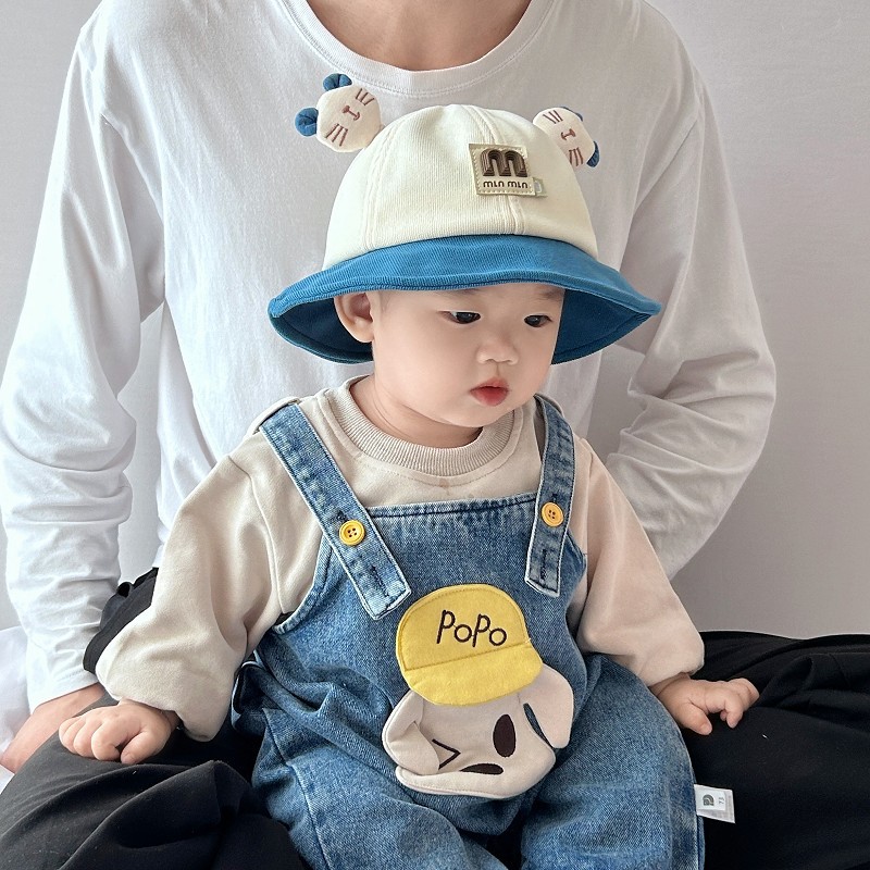 Sombreros para bebés primavera y otoño orejas super lindas para niños pescadores para niños niñas para bebés delgados sombreros de caña de otoño