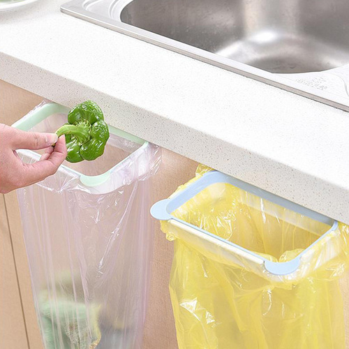 Cabinet door garbage bag hanger kitchen plastic bag storage rack classification storage bag organizer rack wall-mounted support rack