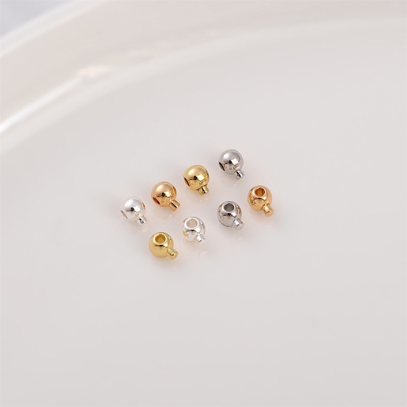 18K Color Preservation Gold Round Positioning Fish Line Button Snap Button DIY Handmade Bracelet Capping Clamp Buckle Material Accessories