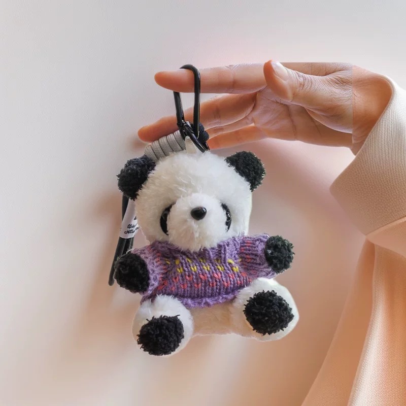 Caricatura panda peluche colgante oso espacial bolsa colgar decoración Wenchuang peluche muñeca llavero regalo para parejas