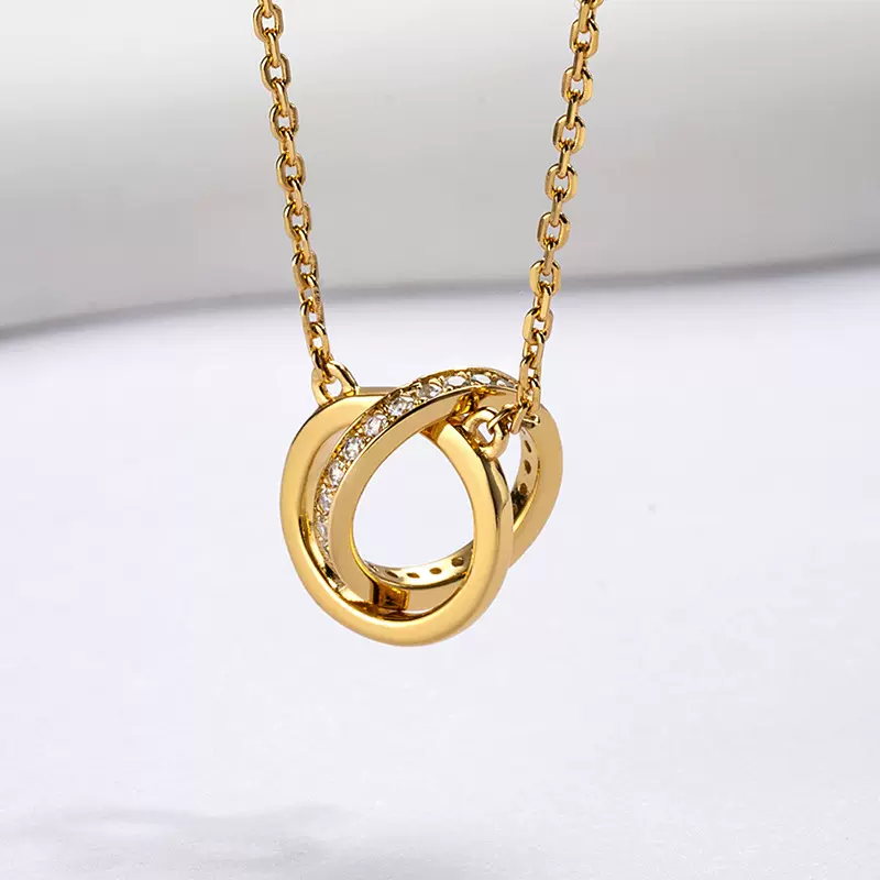 项链高级感配饰通体S925纯银电镀镶嵌锆石日韩时尚OL白领必备项饰