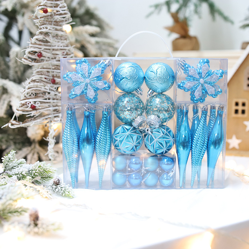 国境を越えた新しいクリスマスボールクリスマス異形ボールメッキボールクリスマスツリー装飾彩色ボールセット40pcs|undefined