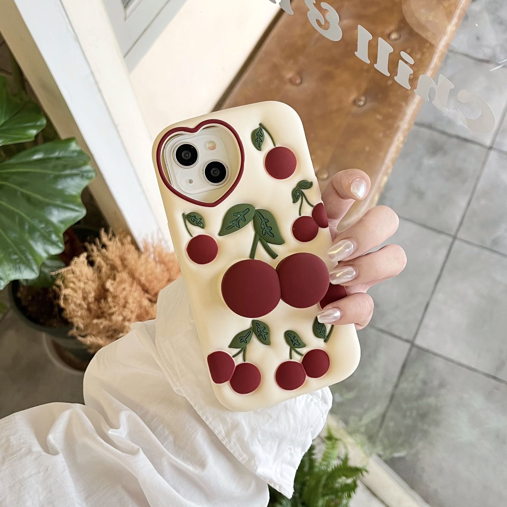 58g Weight iPhone Applicable Brands Phone Cases Classification Silica Gel Material Cherry Pattern Cute Style Silica Gel Cherry Cute Phone Cases Phone Accessories 无