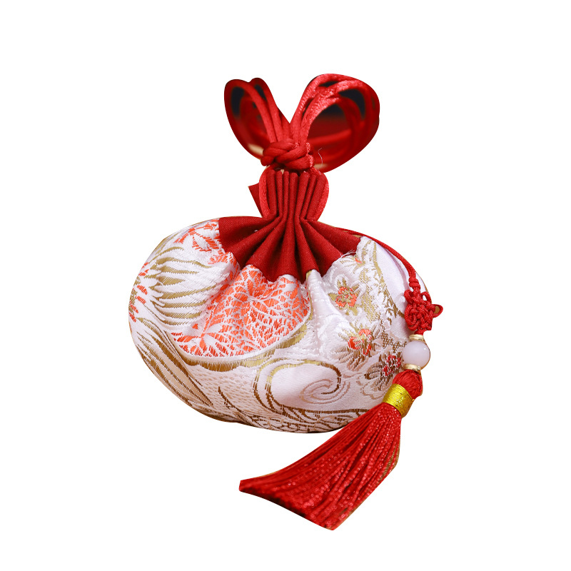 Dragon Boat Festival bolsita estilo antiguo bolsa de loto accesorios Hanfu adornos bolsa vacía embalaje Halter portátil coche colgando aromaterapia repelente de mosquitos