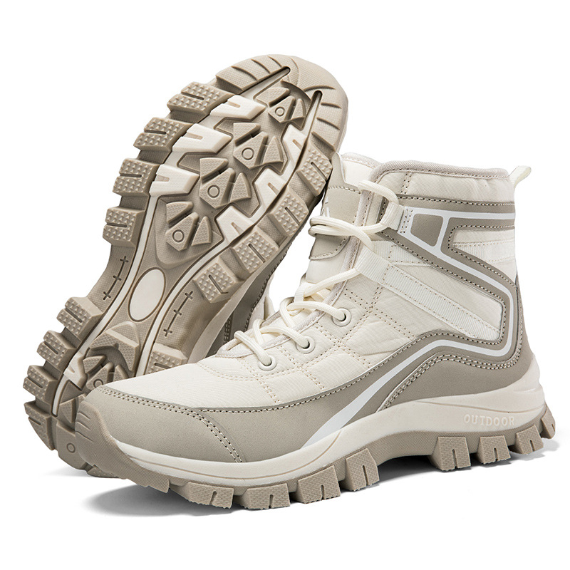 Amazon crossover tallas grandes para mujer más zapatos de algodón de terciopelo botas de nieve al aire libre de moda zapatos de senderismo de suela gruesa de moda