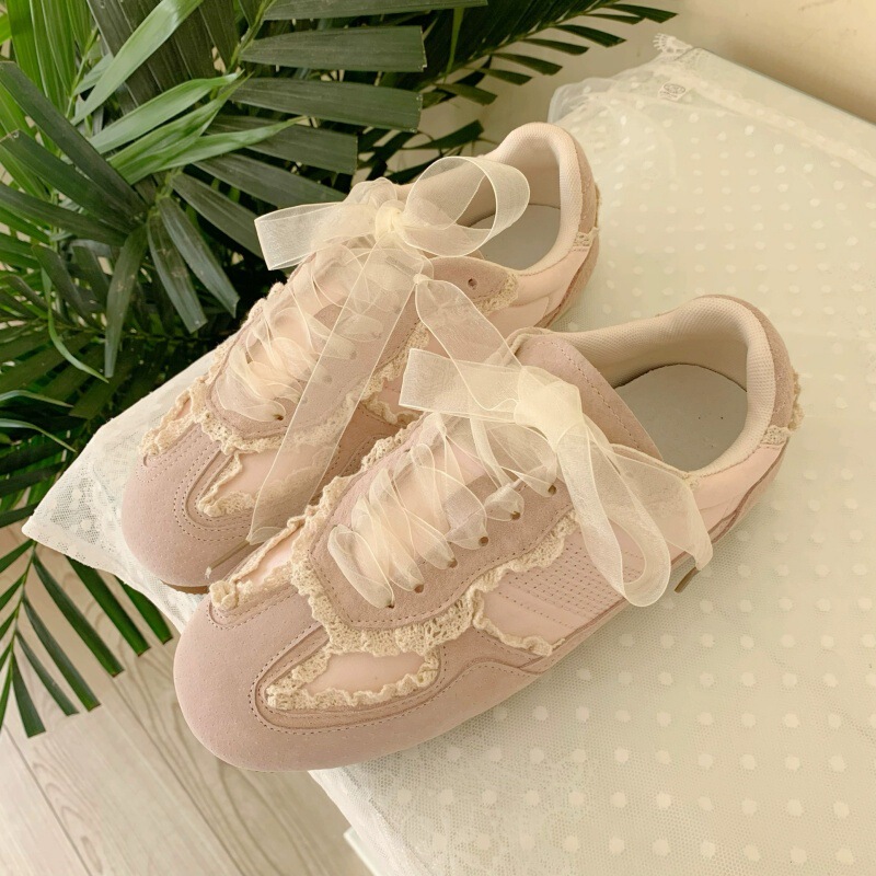 Ff-601 2025 Spring New Trendyy Versatile Lace Breathable Low-Cut Sneakers Casual White Shoes Moral Training Shoes for Women