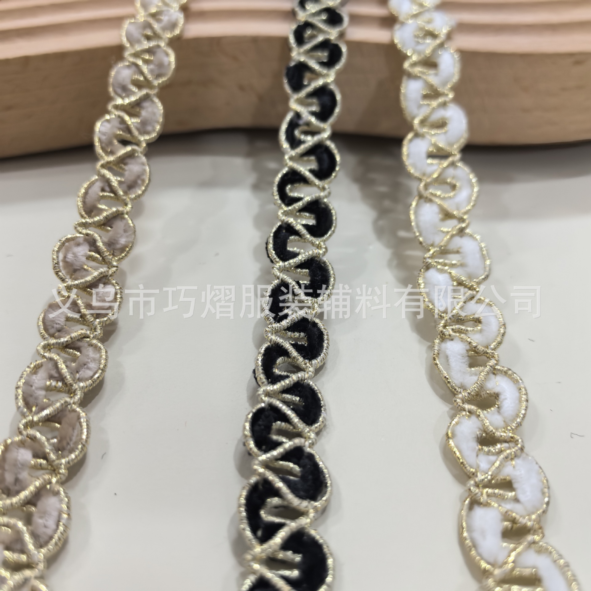 金色锁边毛线编织diy服装辅料发饰发箍配饰花边衣边手工diy镶边