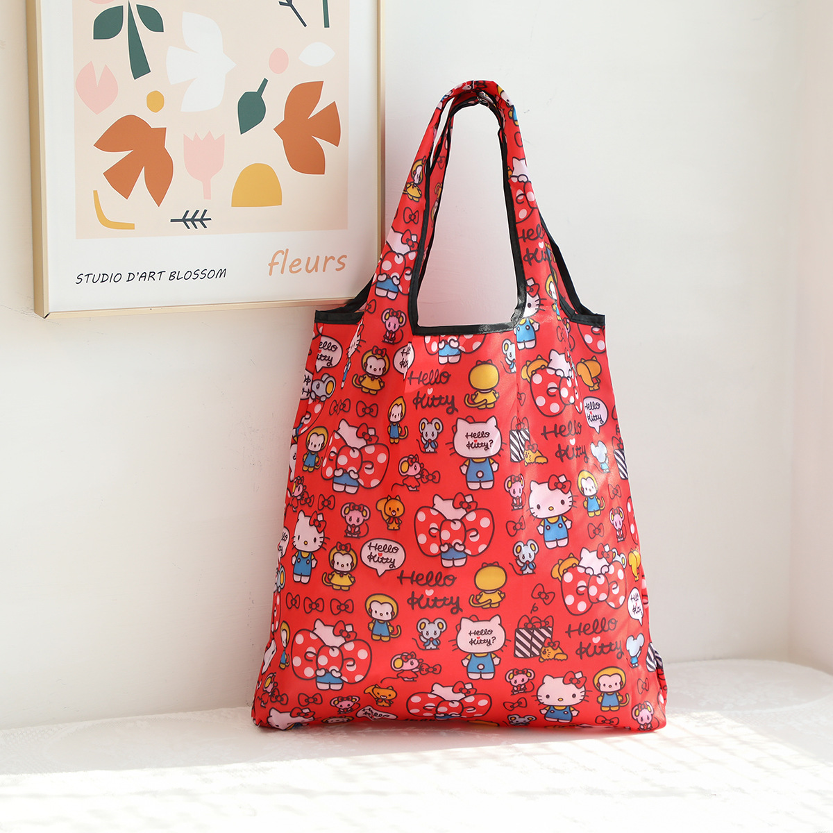 Dibujos animados lindo coolomi gran capacidad bolsa de protección del medio ambiente portátil plegable supermercado bolsa de compras bolsa de tela ligera bolsa de hombro