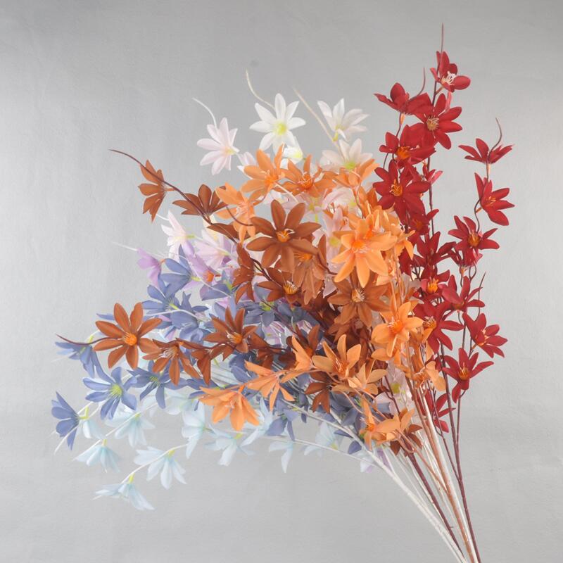 Ruyi lirio flor artificial alta rama champán boda flor boda salón decoración techo flor seda flor falsa Flor al por mayor