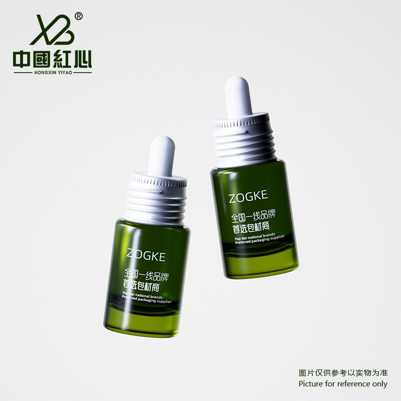 メーカー在庫 10ml 透明グリーンスレッドフラットショルダーボトル エッセンシャルオイルボトル 空ボトル ラバーチップドロッパー 詰め替えボトル ガラスボトル|undefined