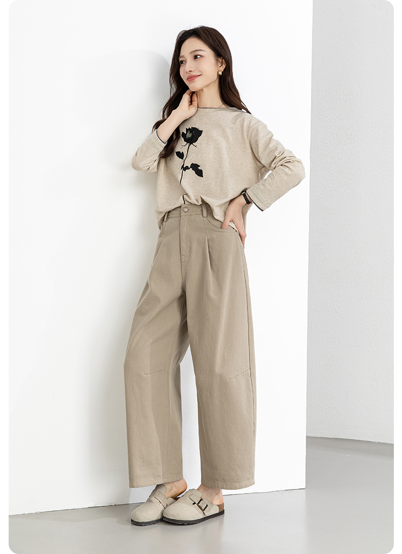 Quần culottes nữ ống rộng cạp cao dáng balloon form rộng — Màu khói chi tiết 25