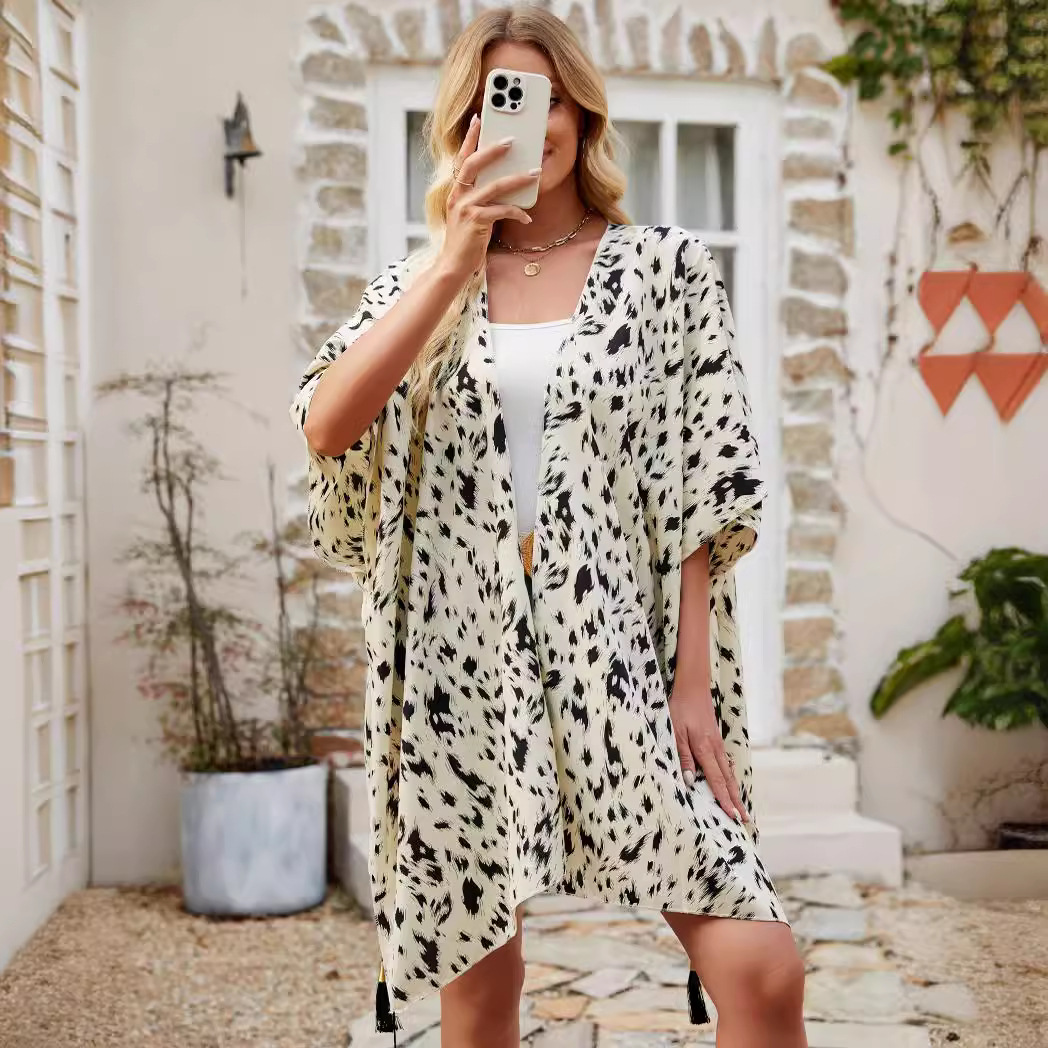Capa Poncho de Playa para Mujer de Poliéster, Protección Solar UPF30+, Delgado