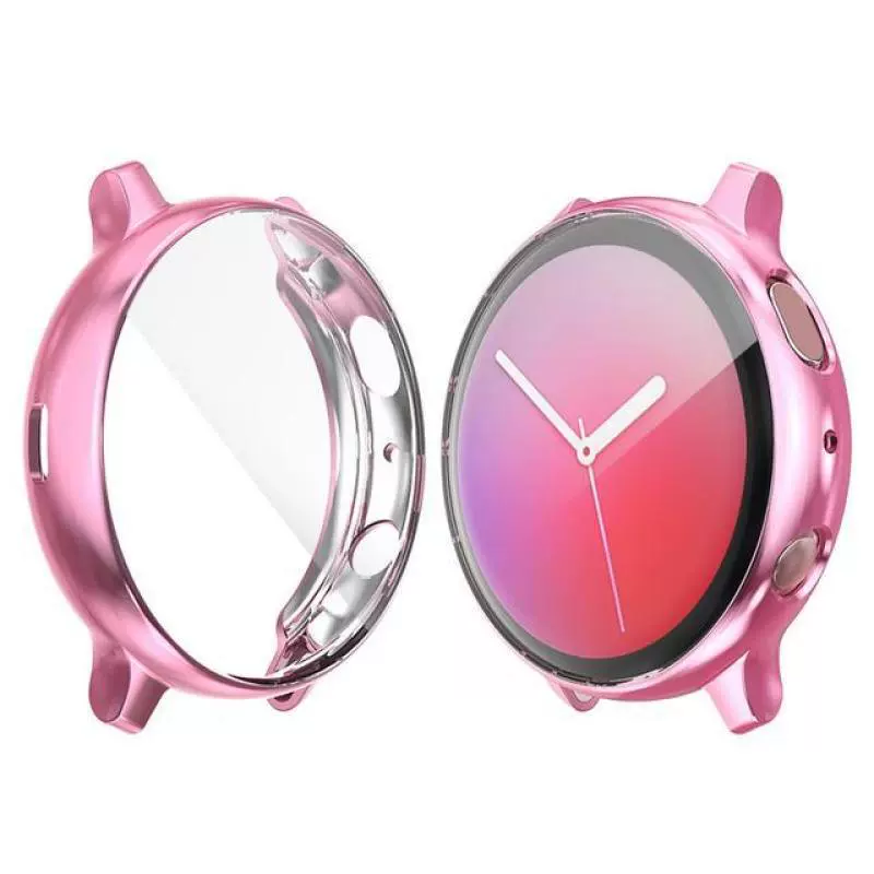 Совместимая с часами Samsung Galaxy Watch Active 2/2-го поколения защитная чехол-облегчённая крышка из TPU с прозрачным электропокрытием анти-скульптурный корпус часов