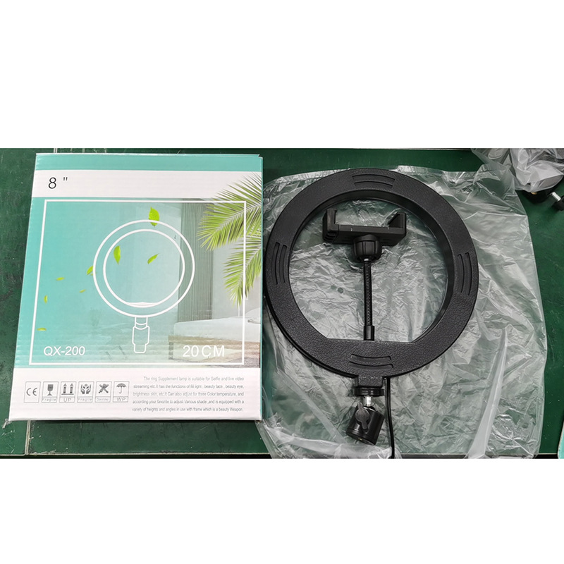 Fábrica al por mayor 8 pulgadas luz de relleno 20CM foto belleza anillo luz de iluminación video en vivo luz de relleno de teléfono móvil