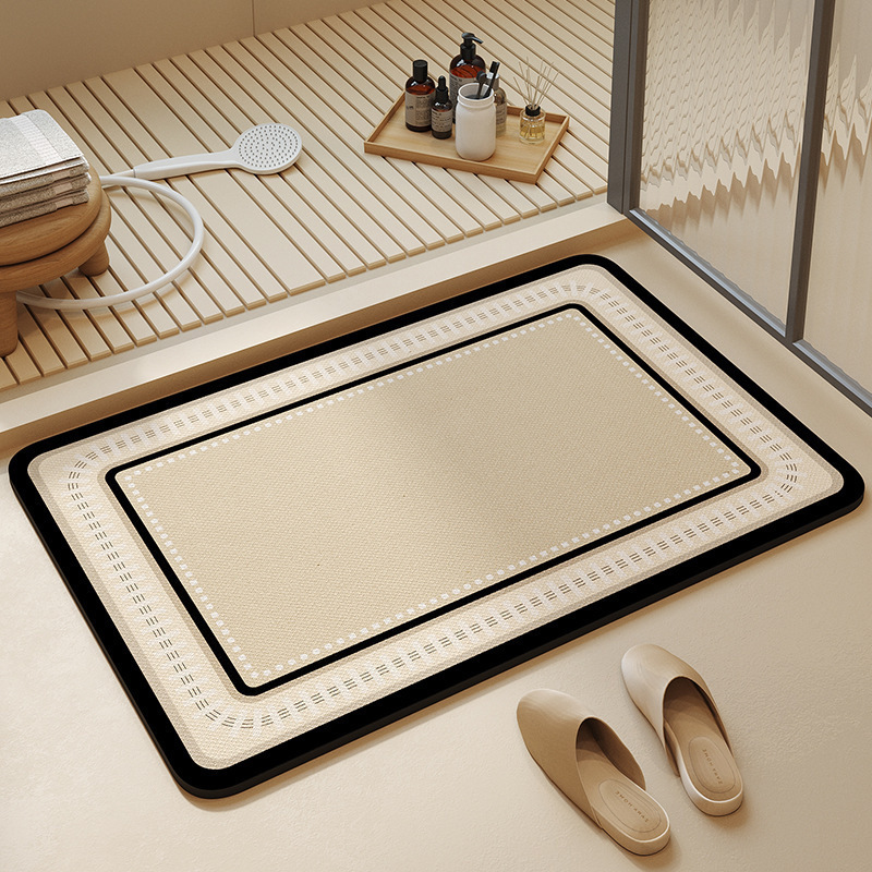 Simple Bathroom Diatomaceous Earth Floor Mat for Home Use, Water-Absorbent and Quick-Drying, Non-Slip, Wear-Resistant, and Dirt-Resistant Foot Mat for Bathroom Entrance Simple Bathroom Diatomaceous Earth Floor Mat for Home Use, Water-Absorbent and Quick-Drying, Non-Slip, Wear-Resistant, and Dirt-Resistant Foot Mat for Bathroom Entrance