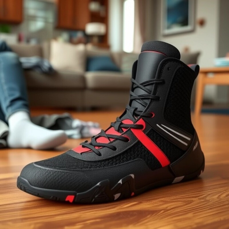 Boxing Shoes for Men and Women, Wrestling Shoes, Sanda Shoes, High-Top Boots, Professional Competition Fighting Shoes, Professional Training Sneakers, Cross-Border