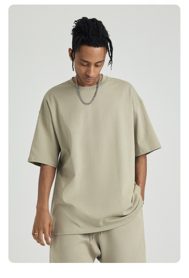 287g Weight Short Sleeve Sleeve Length Pullovers Placket Type Drop Sleeve Sleeve Type Cotton Fabric Type Long Top Length T-shirt Tops Type Daily Occasion Round Neck Neckline Breathable Function Loose Fit Type Solid Color Pattern Summer Season Men's Gender Casual Style Wholesale Men's Casual Solid Color Short Sleeve Men's Tops 15