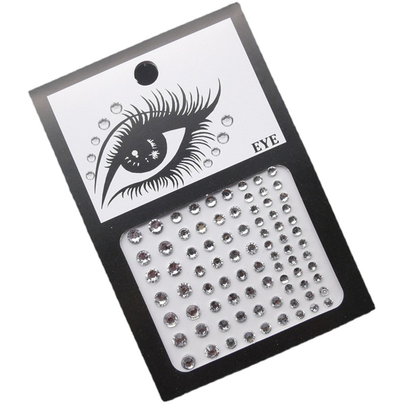 Children's Bride Makeup Eye Makeup Paste Pearl Face Makeup Bright Diamond Tears Drill Face Stage Makeup Paste Diamond Laser Water Drop Round Drill